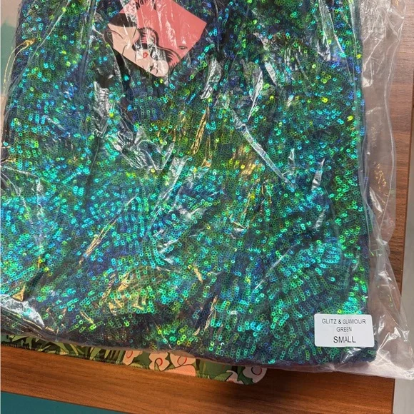 Sequin Green and Blue Dress - Picture 2 of 2